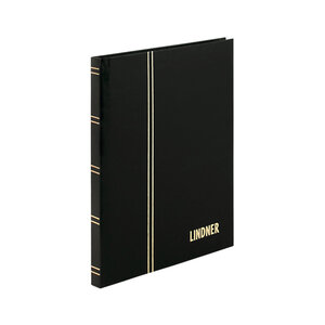 Insteekalbum A5, 16 bladzijden (Wit ) - 6 stroken - Zwart - serie Standard, Kunstleder - afm: 165 x 220 x 20 ■ per st.