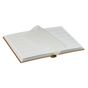 Insteekalbum A5, 32 bladzijden (Wit ) - 6 stroken - Lichtbruin - serie Standard, Kunstleder - afm: 165 x 220 x 30 ■ per st.