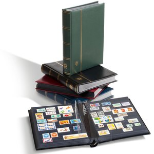 Classeur A4, 64 pages (Noir) - 9 bandes - Vert, incl, boite de protection  - série Premium, Simili-cuir - dim: 230 x 305 x 55 ■ par pc.