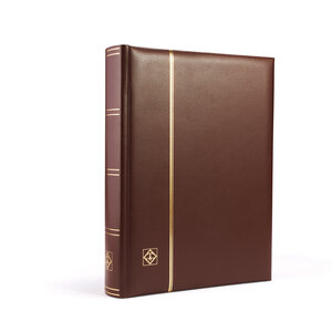 Insteekalbum A4, 64 bladzijden (Zwart) - 9 stroken - Bruin - serie Leder - afm: 230 x 305 x 55 ■ per st.