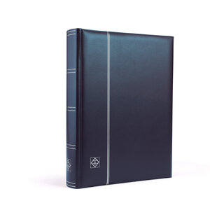 Insteekalbum A4, 64 bladzijden (Zwart) - 9 stroken - Blauw - serie Leder, Leder - afm: 230 x 305 x 55 ■ per st.