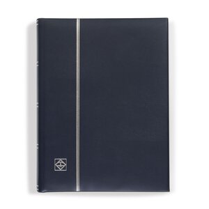 Insteekalbum A4, 64 bladzijden (Zwart) - 9 stroken - Blauw - serie Leder, Leder - afm: 230 x 305 x 55 ■ per st.
