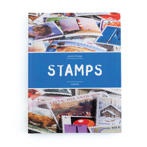 Insteekalbum A5, 16 bladzijden (Wit) - 6 stroken - Meerkleurig - serie Stamps, Kunststof folie met een glad oppervlak - afm: 230 x 305 x 20 ■ per st.
