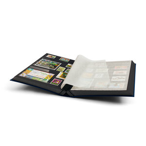 Insteekalbum A4, 64 bladzijden (Zwart ) - 9 stroken - Blauw - serie Basic, Kunstleder - afm: 230 x 305 x 55 ■ per st.