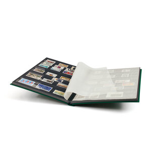 Insteekalbum A4, 32 bladzijden (Zwart ) - 9 stroken - Groen - serie Basic, Kunstleder - afm: 230 x 305 x 30 ■ per st.