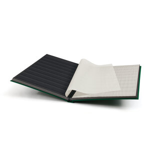 Insteekalbum A4, 32 bladzijden (Zwart ) - 9 stroken - Groen - serie Basic, Kunstleder - afm: 230 x 305 x 30 ■ per st.