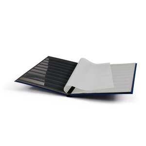 Insteekalbum A4, 16 bladzijden (Zwart ) - 9 stroken - Blauw - serie Basic, Kunstleder - afm: 230 x 305 x 20 ■ per st.