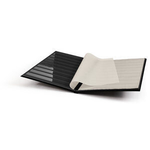 Insteekalbum A4, 16 bladzijden (Zwart ) - 9 stroken - Zwart - serie Basic, Kunstleder - afm: 230 x 305 x 20 ■ per st.
