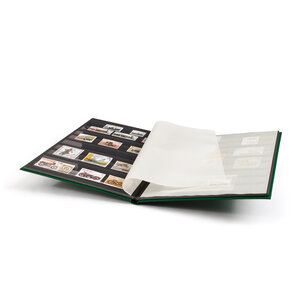 Insteekalbum A4, 16 bladzijden (Zwart ) - 9 stroken - Groen - serie Basic, Kunstleder - afm: 230 x 305 x 20 ■ per st.