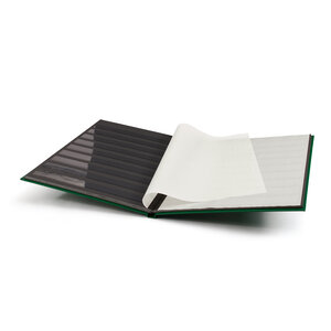 Insteekalbum A4, 16 bladzijden (Zwart ) - 9 stroken - Groen - serie Basic, Kunstleder - afm: 230 x 305 x 20 ■ per st.