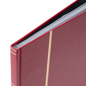 Insteekalbum A4, 16 bladzijden (Zwart ) - 9 stroken - Rood - serie Basic, Kunstleder - afm: 230 x 305 x 20 ■ per st.