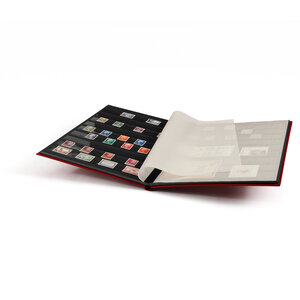 Insteekalbum A4, 16 bladzijden (Zwart ) - 9 stroken - Rood - serie Basic, Kunstleder - afm: 230 x 305 x 20 ■ per st.