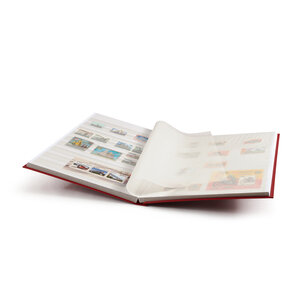 Insteekalbum A4, 32 bladzijden (Wit ) - 9 stroken - Rood - serie Basic, Kunstleder - afm: 230 x 305 x 30 ■ per st.