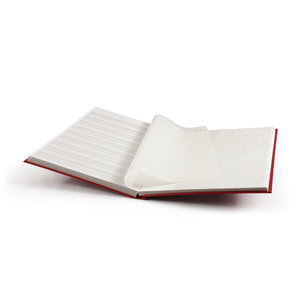 Insteekalbum A4, 32 bladzijden (Wit ) - 9 stroken - Rood - serie Basic, Kunstleder - afm: 230 x 305 x 30 ■ per st.