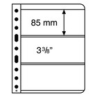 Insert sheets - Vario (3C), 3 compartment(s): 193 x 85 mm - Transparent 4 Rings - dim: 216 x 280 mm ■ per 5 pcs.