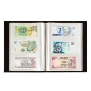Album Classic (300x), incl. 100 feuilles - 3 compartiment(s) 184 x 97 mm - Noir - album relié fixe - Dim: 245 x 300 x 50