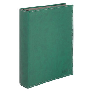 Classeur A4, 60 pages (Noir) - 9 bandes - Vert - série Diamant, Structure en toile avec surpiqûres décoratives - dim: 230 x 305 x 50 ■ par pc.