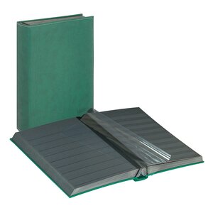 Classeur A4, 60 pages (Noir) - 9 bandes - Vert - série Diamant, Structure en toile avec surpiqûres décoratives - dim: 230 x 305 x 50 ■ par pc.