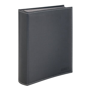 Insteekalbum A4, 60 bladzijden (Zwart ) - 9 stroken - Zwart - serie Diamant, Linnen structuur met sierstiknaden - afm: 230 x 305 x 50 ■ per st.