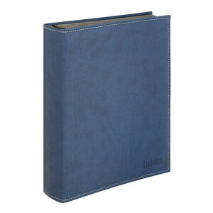 Insteekalbum A4, 60 bladzijden (Zwart ) - 9 stroken - Blauw - serie Diamant, Linnen structuur met sierstiknaden - afm: 230 x 305 x 50 ■ per st.