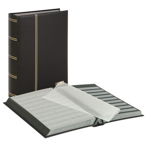 Insteekalbum A4, 64 bladzijden (Zwart ) - 9 stroken - Blauw - serie Elegant, Kunstleder - afm: 230 x 305 x 55 ■ per st.