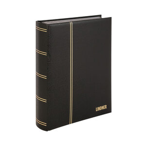 Insteekalbum A4, 64 bladzijden (Zwart ) - 9 stroken - Blauw - serie Elegant, Kunstleder - afm: 230 x 305 x 55 ■ per st.