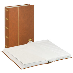 Insteekalbum A4, 64 bladzijden (Wit ) - 10 stroken - Lichtbruin - serie Standard, Kunstleder - afm: 230 x 305 x 55 ■ per st.