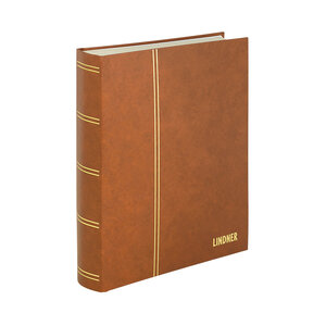 Insteekalbum A4, 64 bladzijden (Wit ) - 10 stroken - Lichtbruin - serie Standard, Kunstleder - afm: 230 x 305 x 55 ■ per st.