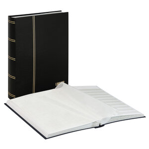 Insteekalbum A4, 48 bladzijden (Wit ) - 10 stroken - Zwart - serie Standard, Kunstleder - afm: 230 x 305 x 40 ■ per st.
