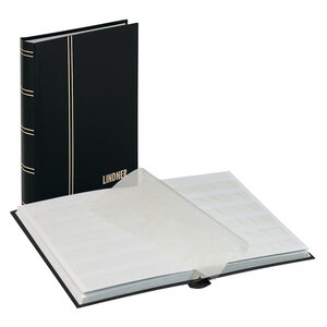 Insteekalbum A5, 32 bladzijden (Wit ) - 6 stroken - Zwart - serie Standard, Kunstleder - afm: 165 x 220 x 30 ■ per st.