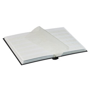 Insteekalbum A5, 32 bladzijden (Wit ) - 6 stroken - Zwart - serie Standard, Kunstleder - afm: 165 x 220 x 30 ■ per st.