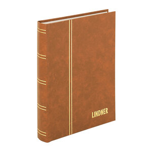 Insteekalbum A5, 32 bladzijden (Wit ) - 6 stroken - Lichtbruin - serie Standard, Kunstleder - afm: 165 x 220 x 30 ■ per st.
