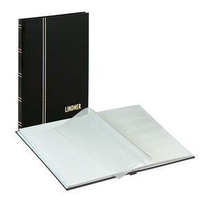 Insteekalbum A5, 16 bladzijden (Wit ) - 6 stroken - Zwart - serie Standard, Kunstleder - afm: 165 x 220 x 20 ■ per st.