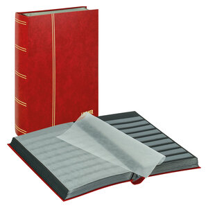 Insteekalbum A4, 64 bladzijden (Zwart ) - 9 stroken - Rood - serie Standard, Kunstleder - afm: 230 x 305 x 55 ■ per st.