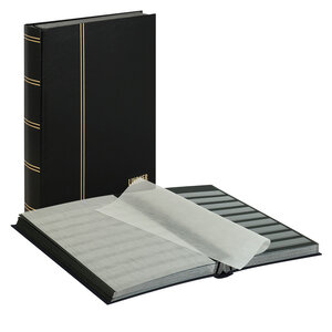 Insteekalbum A4, 48 bladzijden (Zwart ) - 9 stroken - Zwart - serie Standard, Kunstleder - afm: 230 x 305 x 40 ■ per st.