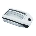 Loupe à poser, avec échelles de mesure, Facteur d'agrandissement:  3x , Dimensions de la lentille 90 x 55 mm, avec LED (6x) et UV 356 nm. (2x) - Dim: 100 x 45 x 10 mm ■ par:  pc.