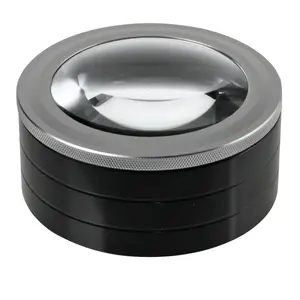 Standlupe, Leseglas, Vergrößerungsfaktor:  2x, Linse Durchmesser Ø 68 mm, mit LED (3x) - Abm: Ø 92 x 50 mm