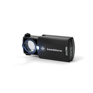 Pocket magnifier, Pull Out, Magnification factor: 20x, Lens diameter Ø 18 mm, with LED (1x) - Dim: 54 x 34 x 23 mm