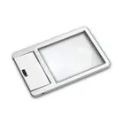Loupe de poche, Facteur d'agrandissement:  2,5x, Dimensions de la lentille 51 x 43 mm, avec LED - Dim: 84 x 54 x 4 mm ■ par:  pc.