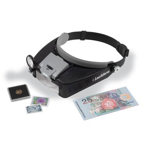 Loupe lunettes(Fokus), Facteur d'agrandissement:  1,5x / 3x / 6,5x / 8x, avec LED (2x)