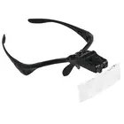 Loupe lunettes, modèle à clip, Facteur d'agrandissement:  1x / 1,5x / 2x / 2,5x / 3,5x , avec LED ■ par:  pc.