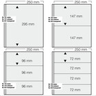 Feuilles de pochettes - 4 compartiment(s) 250 x 72 mm -  - 14 Anneaux - Dim: 200 x 235 x 40 ■ par 5 pièces