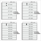 Feuilles de pochettes - 7 compartiment(s) 250 x 40 mm -  - 14 Anneaux - Dim: 200 x 235 x 40 ■ par 5 pièces
