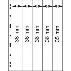 Insteekbladen - Uniplate, 5 vaks indeling: bladen - Transparent 3 Rings