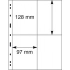 Insteekbladen - Uniplate, 4 vaks indeling: 97 x 128 mm - Zwart 3 Rings - afm: 210 x 280 mm ■ per 10 stuks