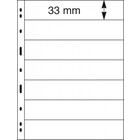 Insteekbladen - Uniplate, 7 vaks indeling: 197 x 33 mm - Zwart 3 Rings - afm: 210 x 280 mm ■ per 10 stuks