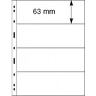Insteekbladen - Uniplate, 4 vaks indeling: 197 x 63 mm - Zwart 3 Rings - afm: 210 x 280 mm ■ per 10 stuks