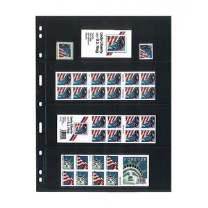 Feuilles de pochettes - Uniplate, 4 compartiment(s): feuilles - Noir3 Anneaux