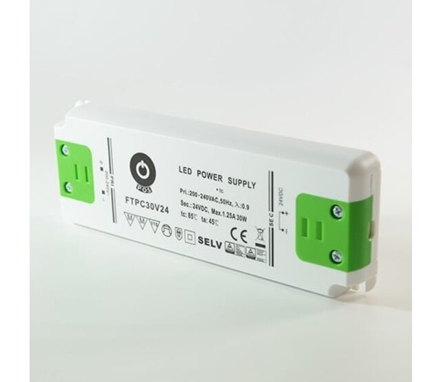 LED-Treiber 30 Watt 24 Volt 1,25 Ampere IP20 für LED-Streifen – FTPC30V24 – Konstantspannungsnetzteil für effiziente LED-Beleuchtung LED-Treiber 30 Watt 24 Volt 1,25 Ampere IP20 für LED-Streifen – FTPC30V24 – Konstantspannungsnetzteil für effiziente LED-Beleuchtung