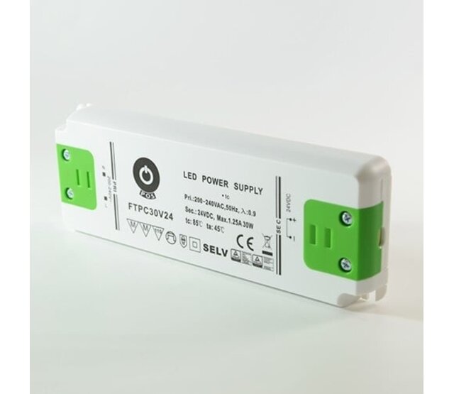 LED-Treiber 30 Watt 24 Volt 1,25 Ampere IP20 für LED-Streifen – FTPC30V24 – Konstantspannungsnetzteil für effiziente LED-Beleuchtung LED-Treiber 30 Watt 24 Volt 1,25 Ampere IP20 für LED-Streifen – FTPC30V24 – Konstantspannungsnetzteil für effiziente LED-Beleuchtung